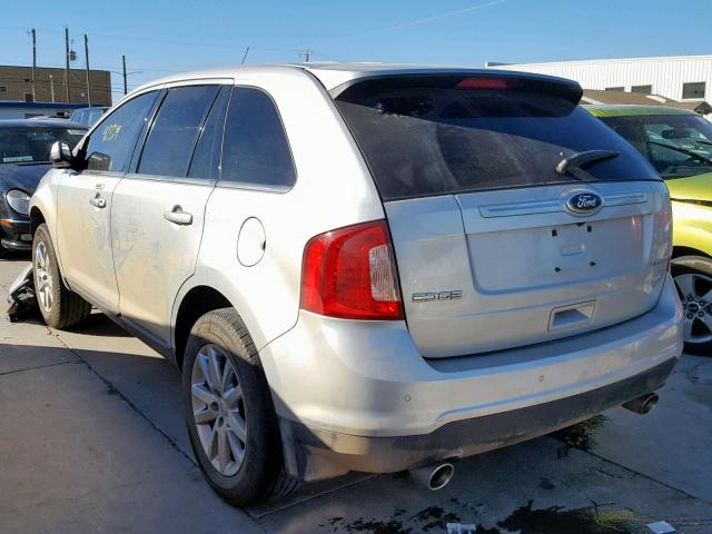 2FMDK3KC2DBB59638 - 2013 FORD EDGE LIMIT SILVER photo 3