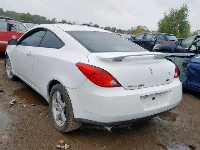 1G2ZH17N194167503 - 2009 PONTIAC G6 GT WHITE photo 3