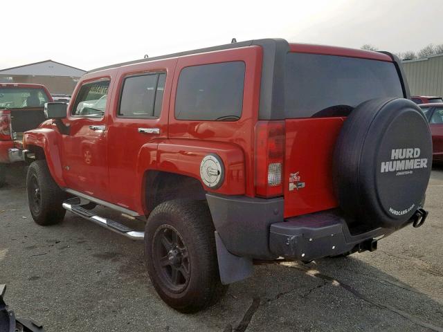 5GTDN136768201387 - 2006 HUMMER H3 RED photo 3