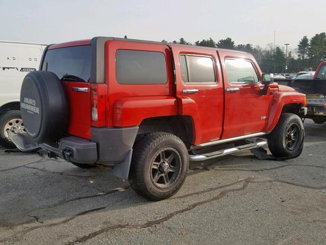 5GTDN136768201387 - 2006 HUMMER H3 RED photo 4