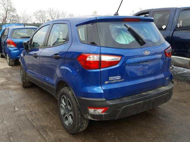 MAJ3P1RE5JC185066 - 2018 FORD ECOSPORT S BLUE photo 3