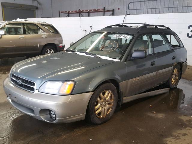 4S3BH675917675571 - 2001 SUBARU LEGACY OUT GREEN photo 2