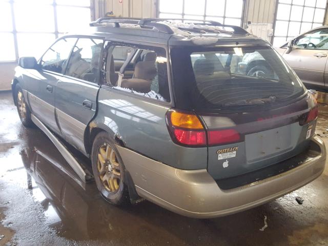 4S3BH675917675571 - 2001 SUBARU LEGACY OUT GREEN photo 3