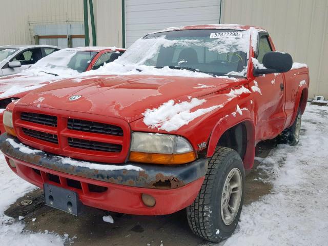 1B7GG26X3YS772471 - 2000 DODGE DAKOTA RED photo 2