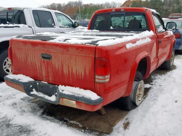 1B7GG26X3YS772471 - 2000 DODGE DAKOTA RED photo 4