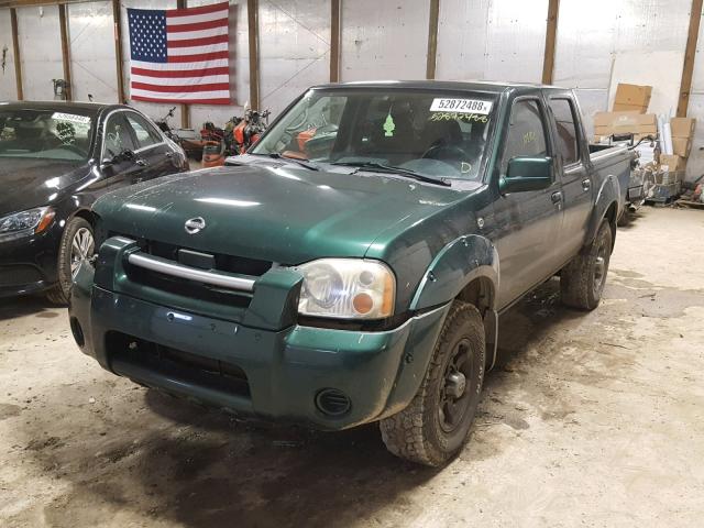 1N6ED27T32C383890 - 2002 NISSAN FRONTIER C GREEN photo 2