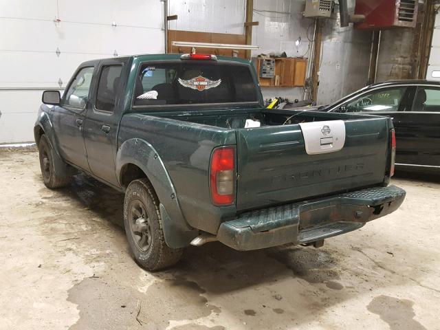 1N6ED27T32C383890 - 2002 NISSAN FRONTIER C GREEN photo 3