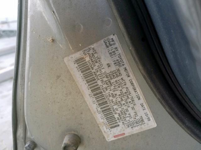 JT6HF10U5Y0109969 - 2000 LEXUS RX 300 GRAY photo 10