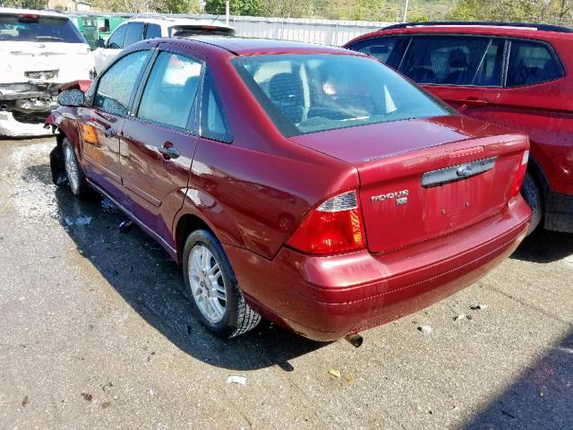 1FAFP34N37W254618 - 2007 FORD FOCUS ZX4 MAROON photo 3