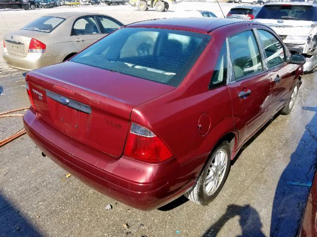 1FAFP34N37W254618 - 2007 FORD FOCUS ZX4 MAROON photo 4