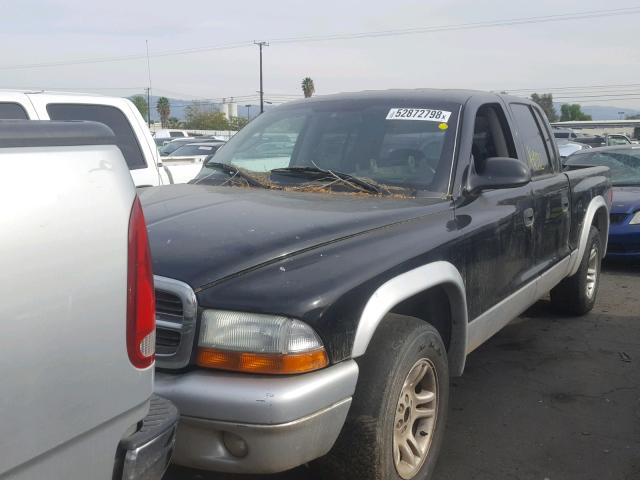 1D7HL48N63S316003 - 2003 DODGE DAKOTA QUA BLACK photo 2