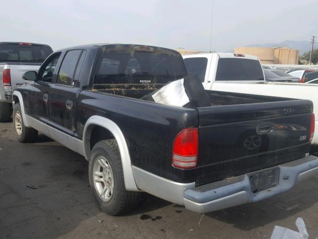 1D7HL48N63S316003 - 2003 DODGE DAKOTA QUA BLACK photo 3