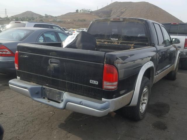 1D7HL48N63S316003 - 2003 DODGE DAKOTA QUA BLACK photo 4