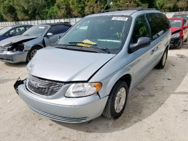 2C4GP44341R369750 - 2001 CHRYSLER TOWN & COU BLUE photo 2