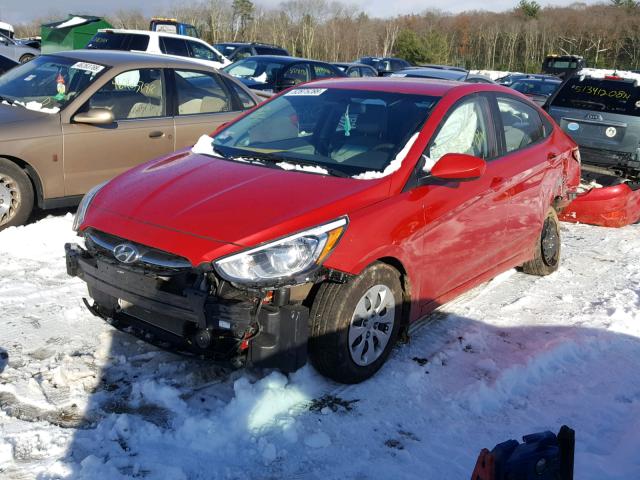 KMHCT4AEXGU151710 - 2016 HYUNDAI ACCENT SE RED photo 2