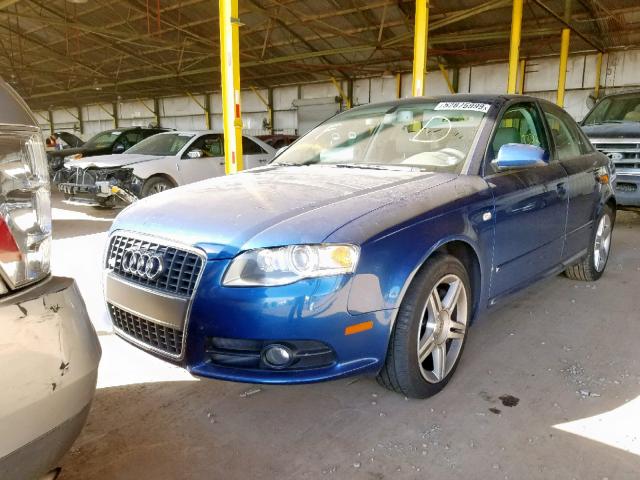 WAUAF78E98A051916 - 2008 AUDI A4 2.0T BLUE photo 2