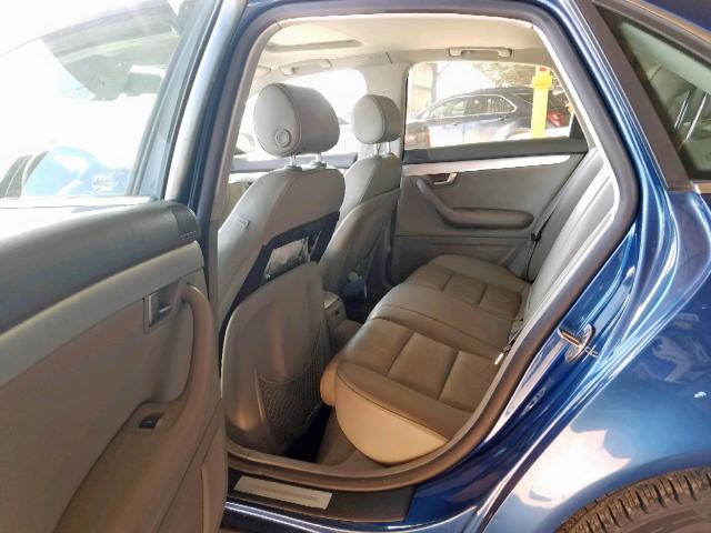 WAUAF78E98A051916 - 2008 AUDI A4 2.0T BLUE photo 6