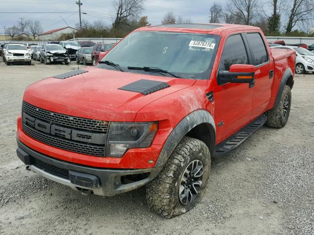 1FTFW1R62EFB83380 - 2014 FORD F150 SVT R RED photo 2