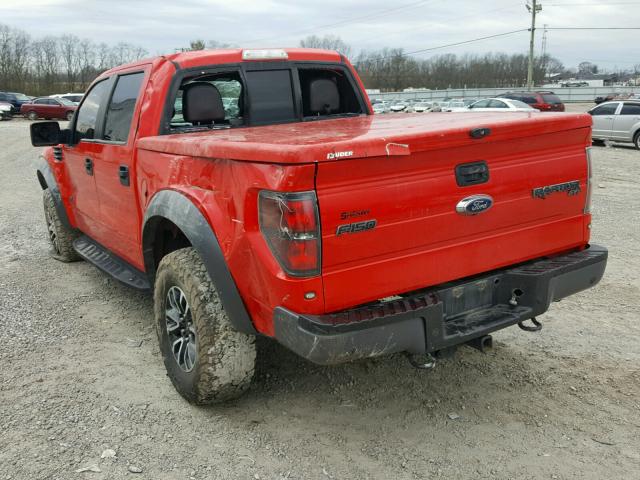 1FTFW1R62EFB83380 - 2014 FORD F150 SVT R RED photo 3