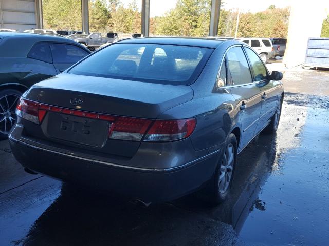 KMHFC46F27A189657 - 2007 HYUNDAI AZERA SE GRAY photo 4