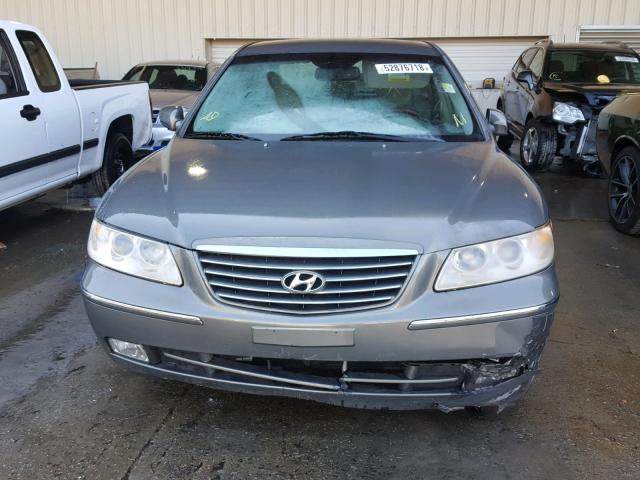 KMHFC46F27A189657 - 2007 HYUNDAI AZERA SE GRAY photo 9