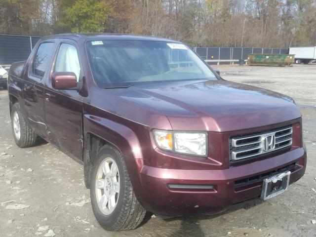 2HJYK16447H543169 - 2007 HONDA RIDGELINE BURGUNDY photo 1