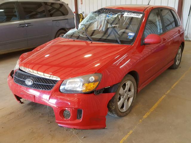 KNAFE242195023190 - 2009 KIA SPECTRA SX RED photo 2