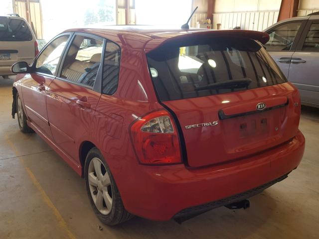 KNAFE242195023190 - 2009 KIA SPECTRA SX RED photo 3