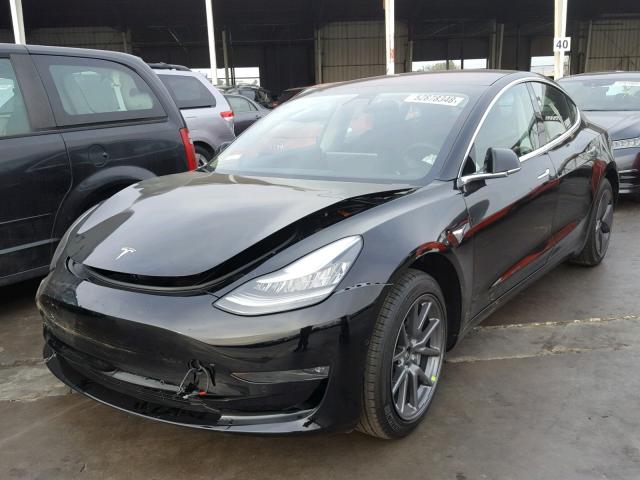 5YJ3E1EA9JF101367 - 2018 TESLA MODEL 3 BLACK photo 2