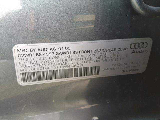 WAUCH74F99N033542 - 2009 AUDI A6 GREEN photo 10