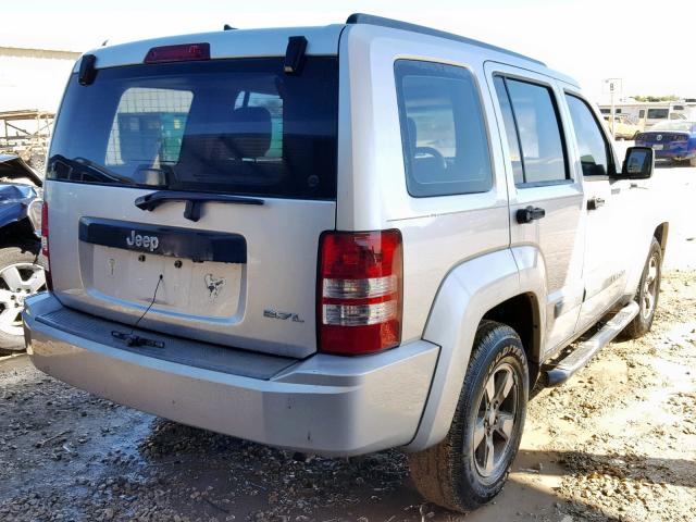 1J8GP28K48W272421 - 2008 JEEP LIBERTY SP SILVER photo 4