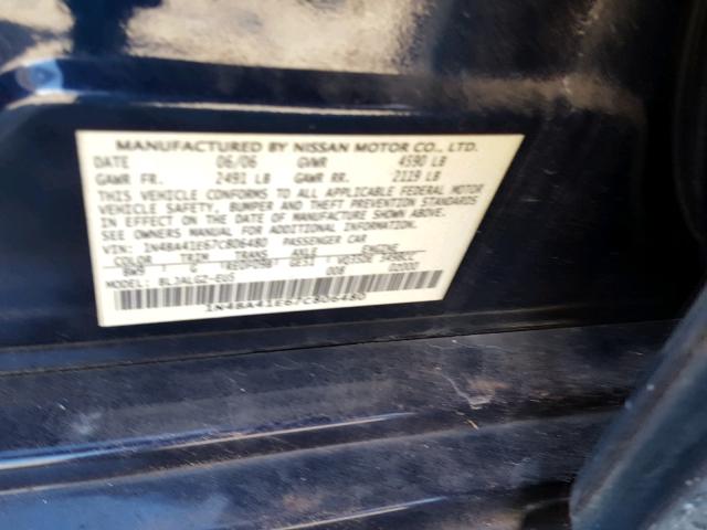 1N4BA41E67C806480 - 2007 NISSAN MAXIMA SE BLUE photo 10