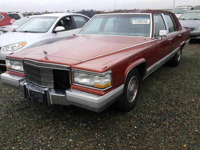 1G6DW5478MR701054 - 1991 CADILLAC BROUGHAM RED photo 2