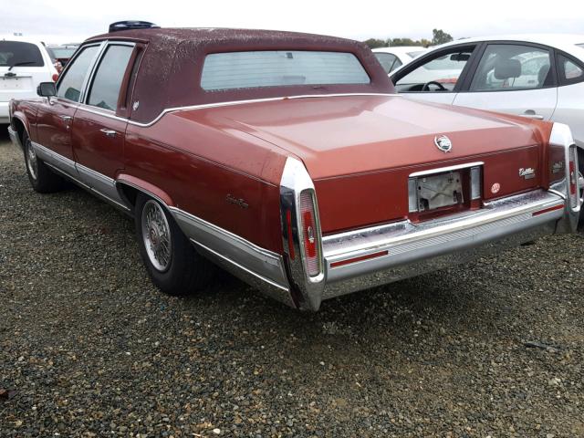 1G6DW5478MR701054 - 1991 CADILLAC BROUGHAM RED photo 3