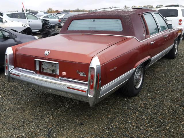 1G6DW5478MR701054 - 1991 CADILLAC BROUGHAM RED photo 4