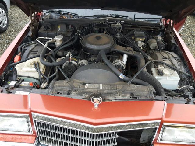 1G6DW5478MR701054 - 1991 CADILLAC BROUGHAM RED photo 7