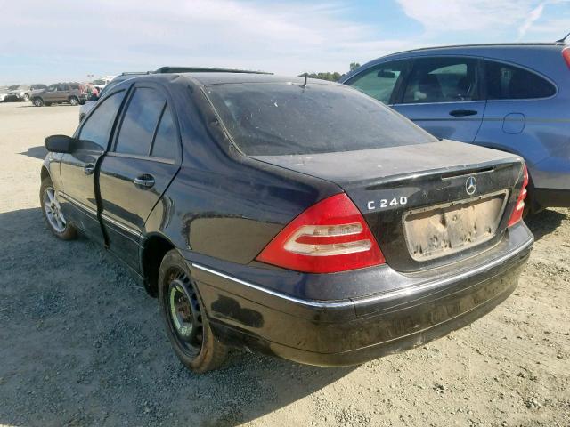 WDBRF61JX2F190064 - 2002 MERCEDES-BENZ C 240 BLACK photo 3