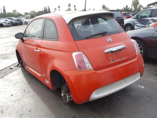 3C3CFFGE4FT527247 - 2015 FIAT 500 ELECTR ORANGE photo 3