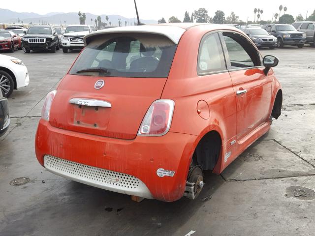 3C3CFFGE4FT527247 - 2015 FIAT 500 ELECTR ORANGE photo 4