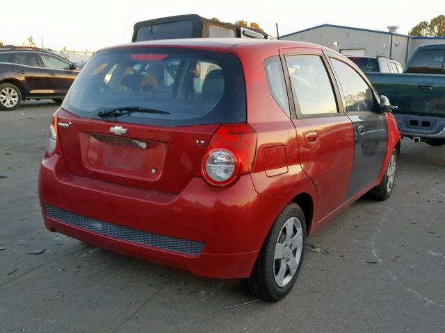 KL1TD66E99B334270 - 2009 CHEVROLET AVEO LS MAROON photo 4