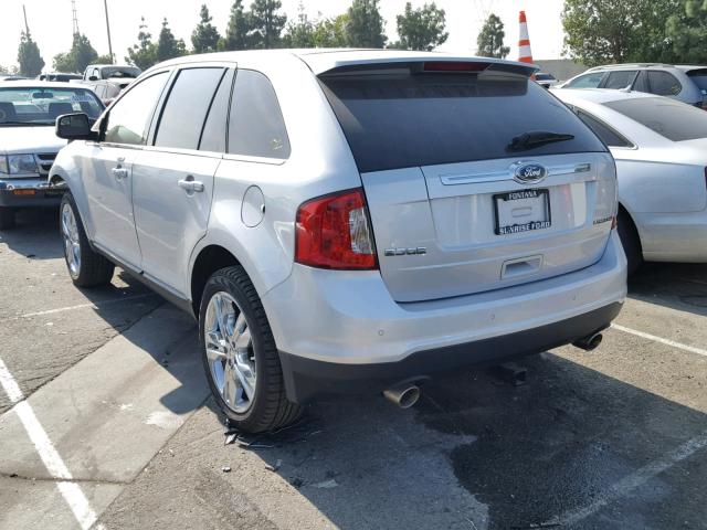 2FMDK3KC2BBA23636 - 2011 FORD EDGE LIMIT SILVER photo 3