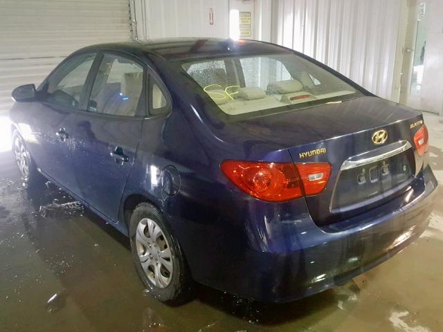 KMHDU4AD4AU039162 - 2010 HYUNDAI ELANTRA BL BLUE photo 3