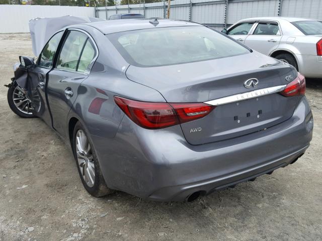 JN1EV7AR9JM611011 - 2018 INFINITI Q50 LUXE GRAY photo 3