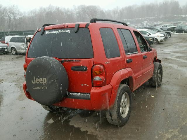 1J4GL58K12W262919 - 2002 JEEP LIBERTY LI RED photo 4