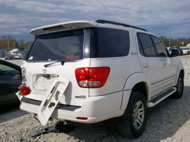 5TDZT38A65S244186 - 2005 TOYOTA SEQUOIA LI WHITE photo 4