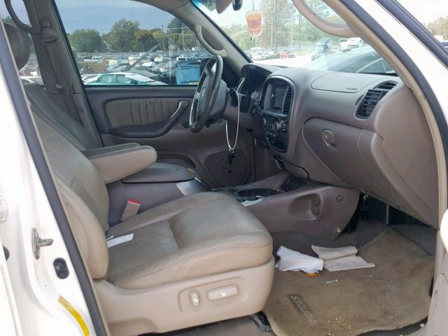 5TDZT38A65S244186 - 2005 TOYOTA SEQUOIA LI WHITE photo 5