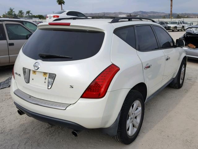 JN8AZ08T26W407885 - 2006 NISSAN MURANO WHITE photo 4