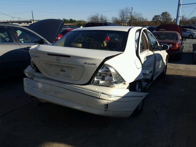 WDBRF81J64F474595 - 2004 MERCEDES-BENZ C 240 4MAT WHITE photo 4