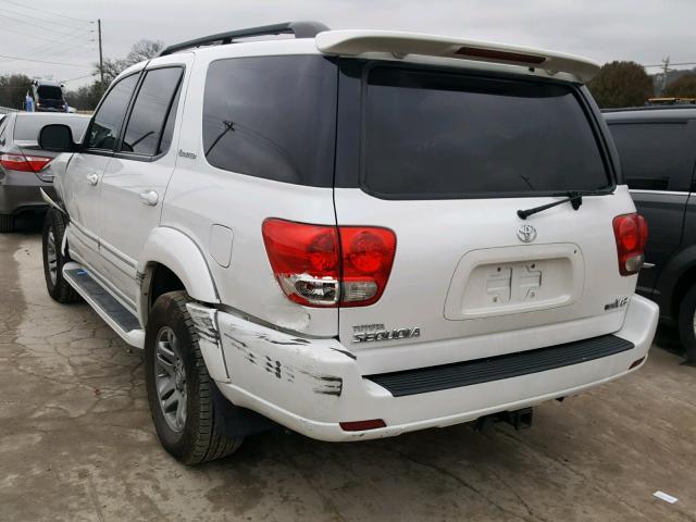 5TDZT38A77S294629 - 2007 TOYOTA SEQUOIA LI WHITE photo 3