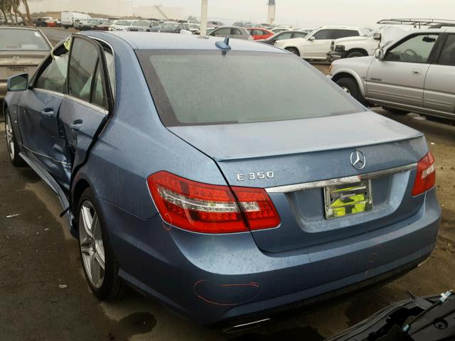 WDDHF5KB0CA646575 - 2012 MERCEDES-BENZ E 350 BLUE photo 3